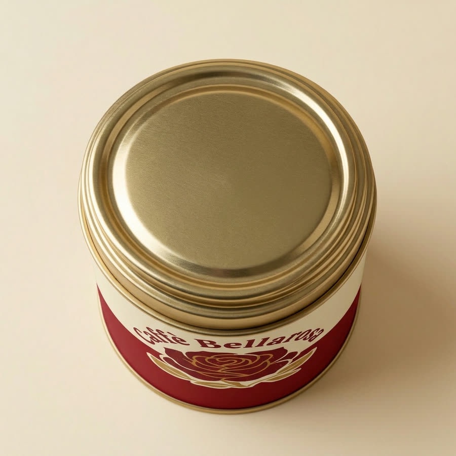 The coffee tin, high angle, from Nano Banana 2 Edit