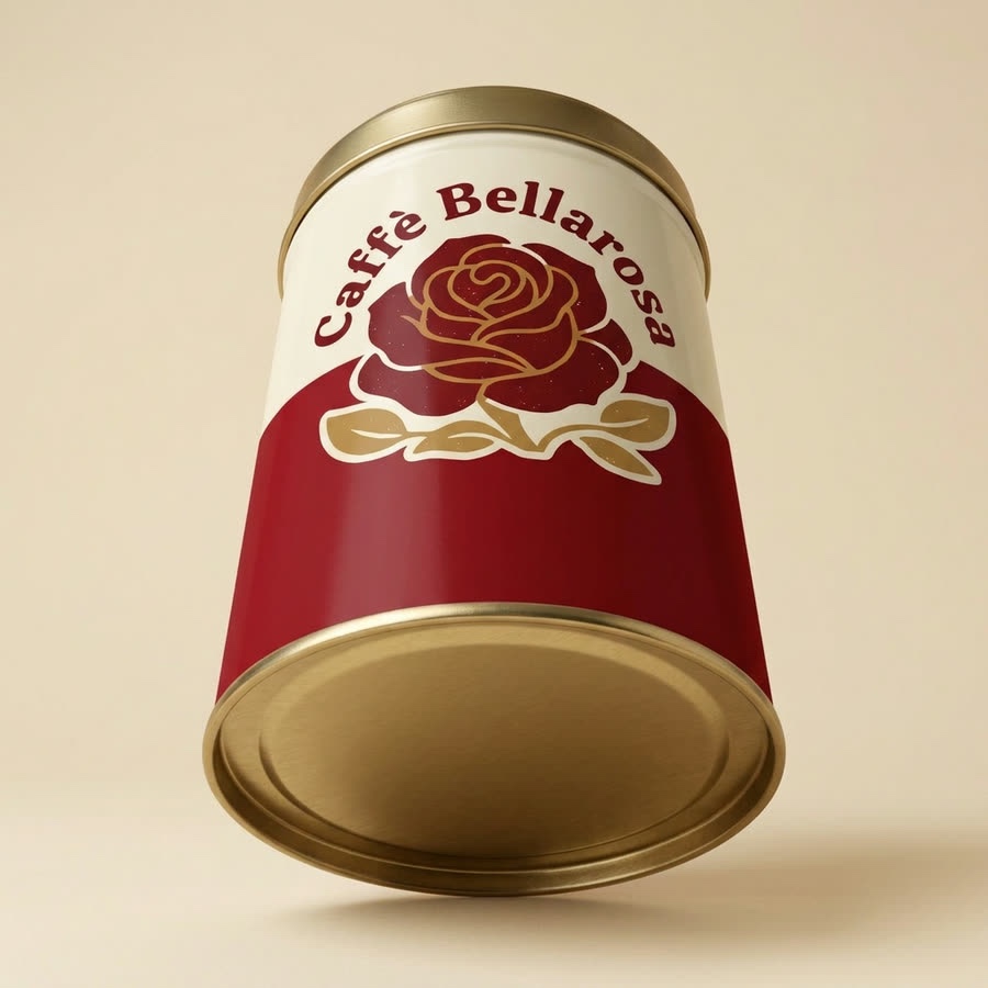 The coffee tin, low angle, from Nano Banana 2 Edit