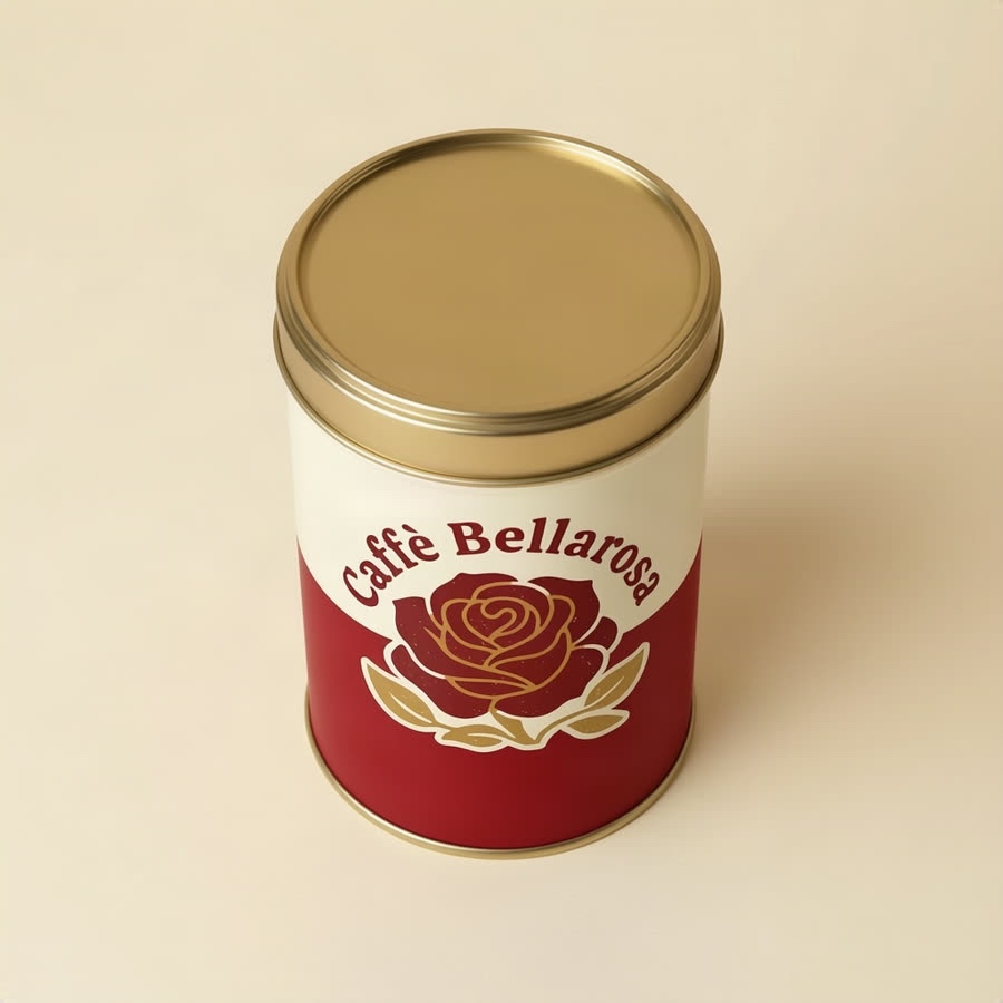 The coffee tin, high angle, from Qwen Multiple Angles
