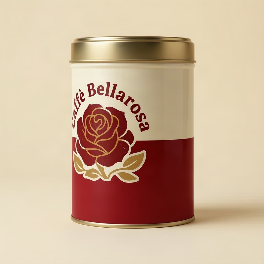The coffee tin, three-quarter, from Qwen Multiple Angles